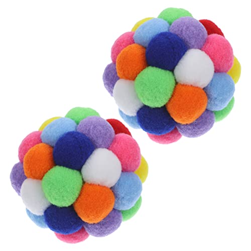 BESTonZON 2 Stück Bunte Plüsch Katzenspielzeug Bälle mit Glocke Interaktive Katzenbälle für Kätzchen Langlebig und Sicher Fördert Spiel und Bewegung Drinnen BESTonZON 2 Stück Bunte Plüsch Katzenspielzeug Bälle mit Glocke Interaktive Katzenbälle für Kätzchen Langlebig und Sicher Fördert Spiel und Bewegung Drinnen von BESTonZON