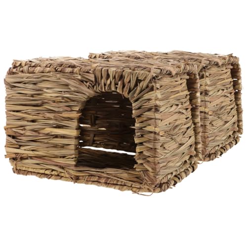 BESTonZON 2stücke Handgewebtes Gras Kaninchenversteck Für Kleintiere Faltbares Meerschweinchenhaus Für Kaninchen Und Meerschweinchen Und Gemütliche Rückzugsorte BESTonZON 2stücke Handgewebtes Gras Kaninchenversteck Für Kleintiere Faltbares Meerschweinchenhaus Für Kaninchen Und Meerschweinchen Und Gemütliche Rückzugsorte von BESTonZON