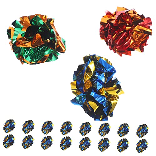 BESTonZON 20 Stück Katzen Spielbälle aus Geräuschvollem Papier Leichte Kratzfeste Katzenspielzeuge für Wohnungskatzen und Kätzchen Interaktives Funkelndes Katzenspielzeug Zufällige Farbe BESTonZON 20 Stück Katzen Spielbälle aus Geräuschvollem Papier Leichte Kratzfeste Katzenspielzeuge für Wohnungskatzen und Kätzchen Interaktives Funkelndes Katzenspielzeug Zufällige Farbe von BESTonZON