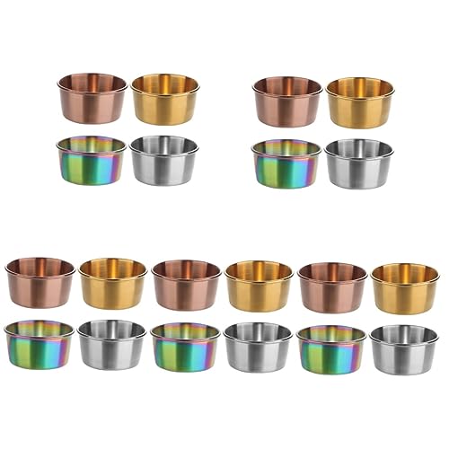 BESTonZON 20 STK Sauce Teller Dip Cups Zutatenschalen Für Die Zubereitung Schalen Mit Sojasauce Sushi-Sauce-Schalen Kleine Dippingb Eulen Saucen-tauchbecher Metall Rostfreier Stahl Vorspeise von BESTonZON