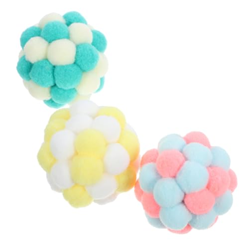 BESTonZON 3 Stück Teiliges Katzenspielzeug mit Bunten Plüschbällen und Glöckchen Interaktive Leichte Spielbälle zur Beschäftigung und Stressreduktion für Kätzchen und Katzen Langlebig und BESTonZON 3 Stück Teiliges Katzenspielzeug mit Bunten Plüschbällen und Glöckchen Interaktive Leichte Spielbälle zur Beschäftigung und Stressreduktion für Kätzchen und Katzen Langlebig und von BESTonZON