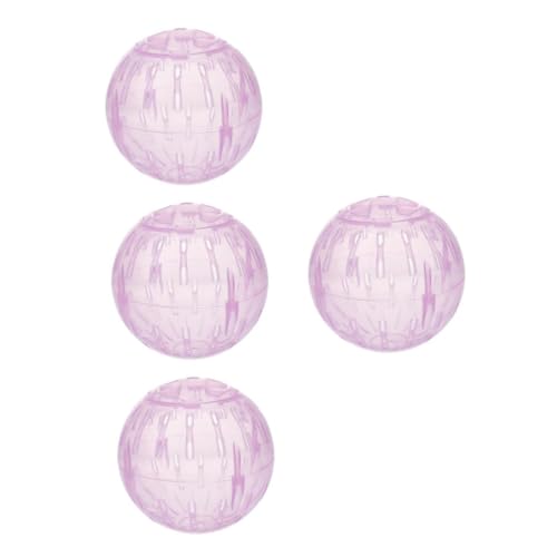 BESTonZON 4 Stück Hamster Laufball Kleiner Hamsterball Ballspielzeug Für Kleine Tiere Hamster-joggingball-Spielzeug Heimtrainer Für Kleine Haustiere Hamster-übungsbälle Mausball Rosa Plastik von BESTonZON