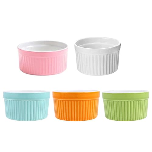 BESTonZON 5st Backschale Aus Keramik Keramisches Backen Crème Brûlée Auflaufförmchen Salsa-Schalen Mousse-Schalen Porzellanförmchen Zum Backen Dessert-backbecher Eisbecher Mini Kleines Modul von BESTonZON