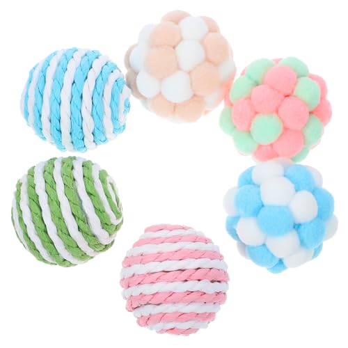 BESTonZON 6 Stück Teiliges Katzenspielzeug Set Bunte Plüsch und Sisalbälle mit Glocke Interaktives Indoor zur Beschäftigung und Krallenpflege für Katzen Langlebig und Sicher BESTonZON 6 Stück Teiliges Katzenspielzeug Set Bunte Plüsch und Sisalbälle mit Glocke Interaktives Indoor zur Beschäftigung und Krallenpflege für Katzen Langlebig und Sicher von BESTonZON