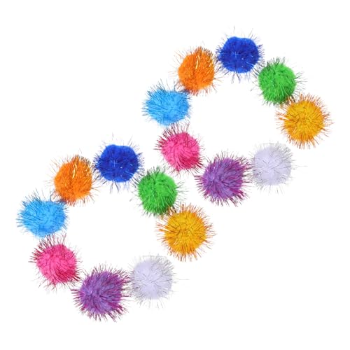 BESTonZON 60 Stück Interaktive Katzen Spielbälle Set Bunte Pom Pom Bälle für Indoor Katzen Langlebige Katzenspielzeuge Krallen und Beißschutz BESTonZON 60 Stück Interaktive Katzen Spielbälle Set Bunte Pom Pom Bälle für Indoor Katzen Langlebige Katzenspielzeuge Krallen und Beißschutz von BESTonZON