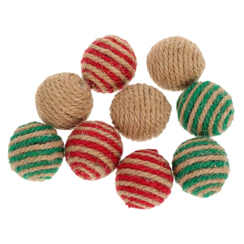 BESTonZON 9 Stück Teiliges Lustiger Katzen Spielbälle aus Robustem Hanfseil Interaktives Katzenspielzeug Weihnachtsfarben zur Beschäftigung und Training für Kätzchen und Wohnungskatzen BESTonZON 9 Stück Teiliges Lustiger Katzen Spielbälle aus Robustem Hanfseil Interaktives Katzenspielzeug Weihnachtsfarben zur Beschäftigung und Training für Kätzchen und Wohnungskatzen von BESTonZON