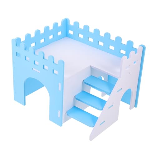 BESTonZON Hamsterhaus Doppelstock aus Holz mit Rampe Mehrkammeriges Versteck für Chinchillas und Hamster Robustes Kauspielzeug Vielseitiges Spielhaus für Kleine Haustiere Blau BESTonZON Hamsterhaus Doppelstock aus Holz mit Rampe Mehrkammeriges Versteck für Chinchillas und Hamster Robustes Kauspielzeug Vielseitiges Spielhaus für Kleine Haustiere Blau von BESTonZON