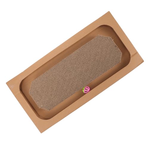 BESTonZON Katzenkratzbrett aus Verschleißfestem Wellpappe mit Glockenball Interaktives Kratzspielzeug zur Krallenpflege und Beschäftigung für Hauskatzen und Kätzchen BESTonZON Katzenkratzbrett aus Verschleißfestem Wellpappe mit Glockenball Interaktives Kratzspielzeug zur Krallenpflege und Beschäftigung für Hauskatzen und Kätzchen von BESTonZON