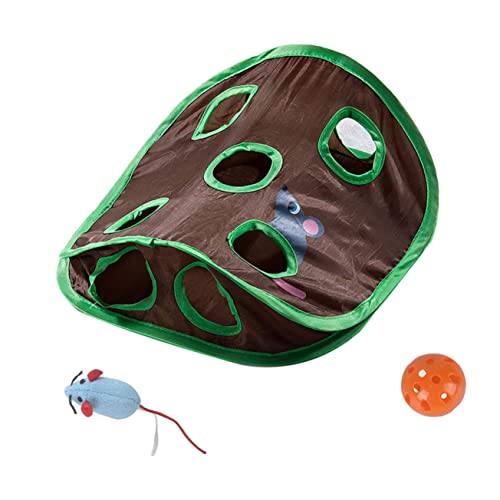 BESTonZON Katzenspielzeug Tunnel mit Löchern Interaktives Katzen Spieltunnel mit und Ball Kreatives für Indoor Katzen Bewegung und Neugier BESTonZON Katzenspielzeug Tunnel mit Löchern Interaktives Katzen Spieltunnel mit und Ball Kreatives für Indoor Katzen Bewegung und Neugier von BESTonZON