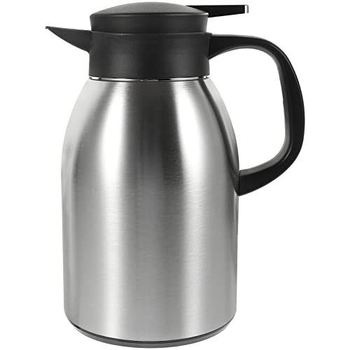 BESTonZON Wasserflasche -Kaffeekannen Isolierter Edelstahl Doppelwandige Isolierkanne 1. 6L Teekaraffen Krug Zum Aufbewahren Von Heißem Kaffee Tee Kaffeespender Silber Camping-Wasserflasche von BESTonZON