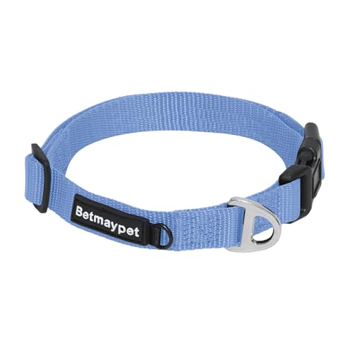 Betmaypet Hundehalsband, verstellbare Hundehalsbänder für kleine, mittelgroße und große Hunde (Blau, L) von BETMAYPET