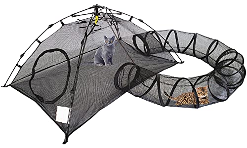 Outdoor-Katzengehege, Zelt, Pop-Up-Haustier-Laufstall mit einem Tunnel, tragbares Katzenspielhaus (Spielzelte für Katzen und kleine Tiere) – Außenlebensraum (zum Patent angemeldet) von BETYMAN