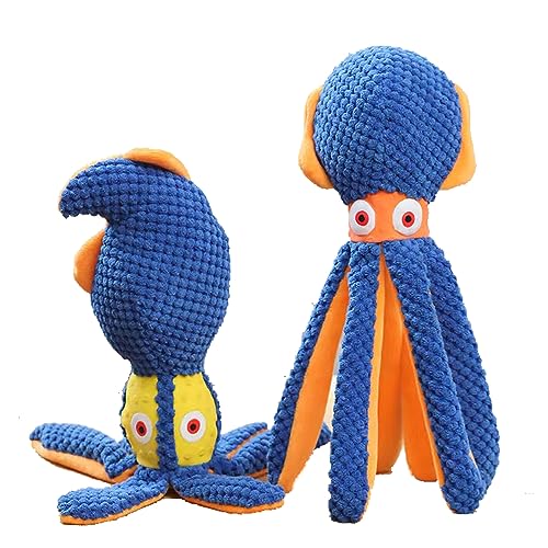 BEVERLYSHARK Quietschendes Hundespielzeug Octopus-Tug of War Plüsch-Hundespielzeug, interaktives gefülltes Hundespielzeug mit Knisterpapier, Langeweile und stimulierender Zahnreinigung, Kauspielzeug von BEVERLYSHARK