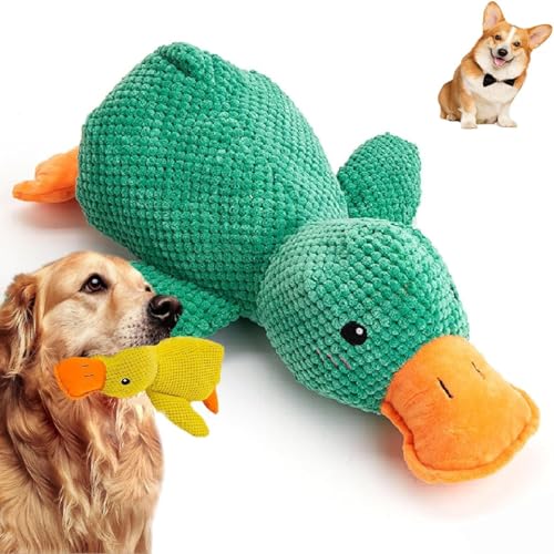 BFBHZY hundespielzeug Ente Paw Star Anti-Stress Duck, Cute Toy for Dogs, Anti-Stress Duck for Dogs, Sounding Plush Dog Toy for Small Dogs, Cute Cartoon Dog Toy (Yellow, S: 25 cm) von BFBHZY