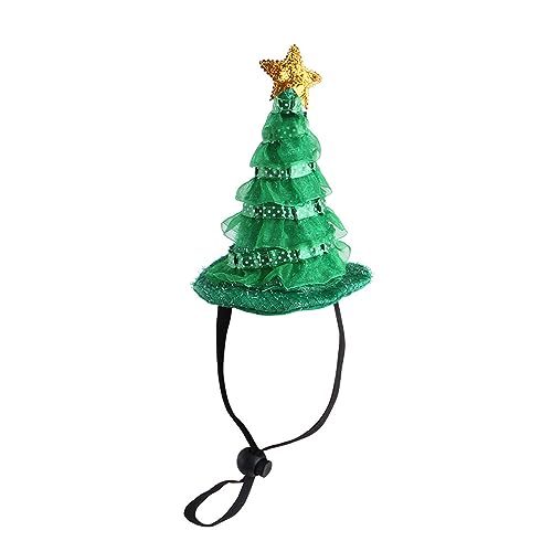 BFLKY Niedlicher Weihnachtsbaum Weihnachten Schelmische Katze Hunde Kostüm Niedlicher Festival Tierhut Kopfbedeckung Cosplay Zubehör von BFLKY