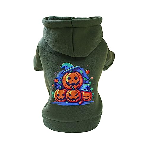 Hundekleidung Kleines Halloween Kostüm Kapuzenpullover Bichon Druck 2-Bein Sweatshirt Welpe Modische Urlaubskleidung von BFLKY