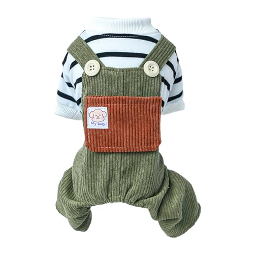 Hundekleidung Overalls Welpen Pullover Frühlingshosen Hunde Outfit Streifenpullover von BFLKY