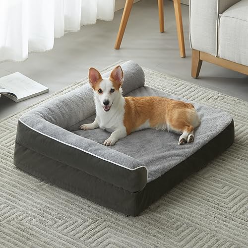 BFPETHOME Orthopädische Hundebetten für große Hunde, wasserdichtes Sofa, Hundebett mit abnehmbarem, waschbarem Bezug, großes Hundebett mit wasserdichtem Futter und rutschfester Unterseite, von BFPETHOME