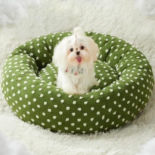 BFPETHOME Donut-Hundebetten für kleine Hunde, rundes Katzenbett für Hauskatzen, beruhigendes Haustierbett für Welpen und Kätzchen mit rutschfester Unterseite, niedliches, ausgefallenes Hundebett, von BFPETHOME