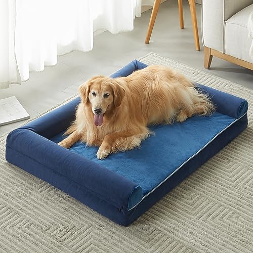 BFPETHOME XL Hundebetten für extra große Hunde, XL Hundebett, extra großes Hundebett waschbar, Jumbo-Hundebett mit abnehmbarem Bezug, wasserdichtem Futter und rutschfester Unterseite, Egg-Crate Foam von BFPETHOME