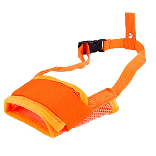 Hundetraining Maulkorb, Bequem und atmungsaktiv ohne Einschränkung, unabhängige Wärmeableitung, einstellbar, um Herunterfallen, Bellen und Beißen zu verhindern.(Orange,Large) von BFVAKBKYT