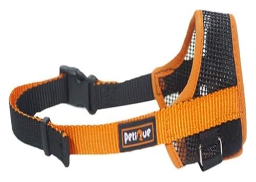 Hundetraining Maulkorb, Bequem und atmungsaktiv ohne Einschränkung, unabhängige Wärmeableitung, einstellbar, um ein Herunterfallen, Bellen und Beißen zu verhindern.(Orange,Medium) von BFVAKBKYT