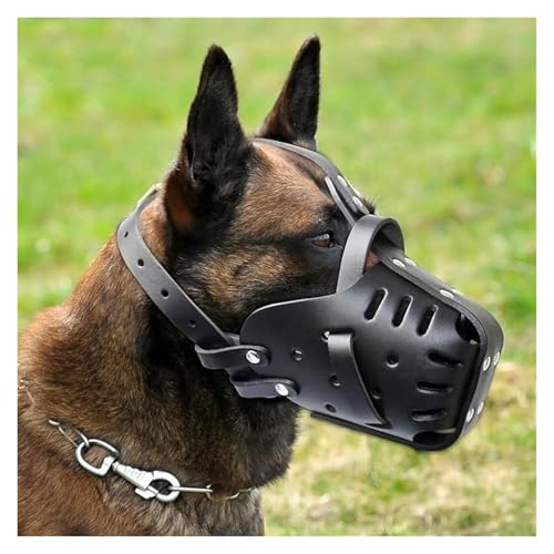 Hundetraining Maulkorb, Mundschutz aus Leder for Beißen, Kauen und Pflegen, verstellbar, atmungsaktiv, for mittelgroße und große Hunde, Halsumfang – 35 x 50 cm von BFVAKBKYT