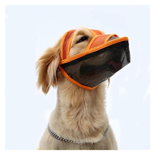 Hundetraining Maulkorb, for kleine Hunde, bequem und atmungsaktiv ohne Einschränkung, unabhängige Wärmeableitung, einstellbar, um Herunterfallen, Bellen und Beißen zu verhindern.(Orange,Medium) von BFVAKBKYT