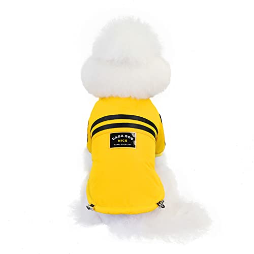 Cat Puppy Winter Warmer Mantel Hundebekleidung Herbst und Wintersport Zweibeiniger Wattemantel für kleine Hunde Haustier Winterbekleidung warme Wattejacke, A20 Sport Zweibeiniger Wattemantel-gelb, G von BGFA