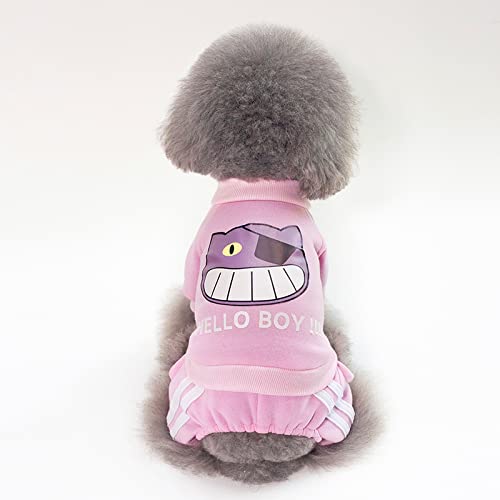 Cat Puppy Winter Warmer Mantel Hundekleidung Herbst und Winter Skateboard Kinder Pullover Kleiner Hund Haustier Herbst- und Winterkleidung Plus Samt zum Warmhalten, Hallo Katze Vierbeiner-Pullover-R von BGFA