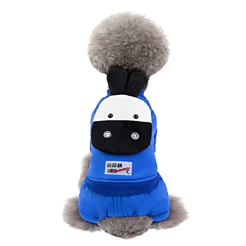 Cat Puppy Winter Warmer Mantel Hundekleidung Winter Dicke Vierbeiner Kleidung Bichon Pommerschen Kleiner Hund Haustier niedliche Winterkleidung Plus Samtmantel, Kleiner Zebramantel-blau, XL-Gr von BGFA