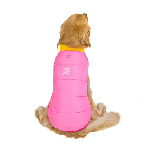 Hundepullover Große Hundekleidung Winter Dicker Baumwollmantel Haustier Golden Retriever Samoyed Husky großer Hund Winter warme Weste, fünffarbige Baumwollweste D6-Rosa, 6XL von BGFA