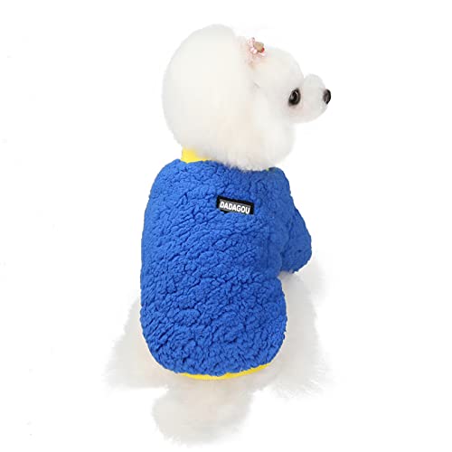 Hundepullover Welpen Fleece Haustier Hundebekleidung Winterkatze und Kleiner Hund warme Kleidung, 21 Candy Fleece-dunkelblau, XL-Größe (Rückenlänge 35 cm: geeignet für 9-12 Katzen) von BGFA