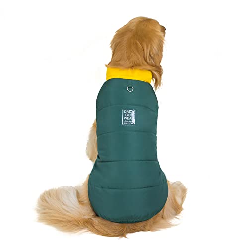 Weihnachten Hundepullover Mantel Große Hundekleidung Winter Dicker Baumwollmantel Haustier Golden Retriever Samoyed Husky großer Hund Winter warme Weste, fünffarbige Baumwollweste D6-grün, 7XL von BGFA