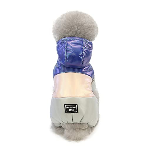 Weihnachten Hundepullover Mantel Hunde Winter Dicke vierbeinige Baumwollwatte-Kleidung für kleine Hunde Plus samtige warme Herbst- und Winterkleidung, A20 Regenbogen vierbeinige Baumwollwatte-Kleidu von BGFA