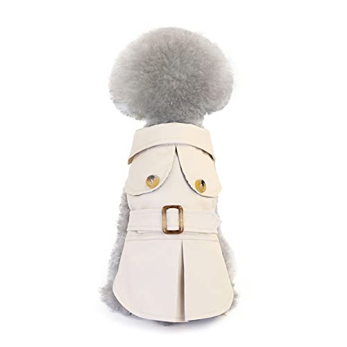 Weihnachten Hundepullover Mantel Hundebekleidung Herbst- und Winterbekleidung dreifarbig Windjacke Katze Pommern Kleiner Hund Haustier Herbstmantel, dreifarbig Windjacke-Khaki, Größe M (Rückenlänge von BGFA