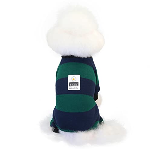 Weihnachten Hundepullover Mantel Hundekleidung Herbst- und Winterkleidung Vierbeiner gestreifte Heimkleidung für kleine Hunde Plus Samt zum Warmhalten im Herbst und Winter, A20 gestreifte Heimkleidu von BGFA