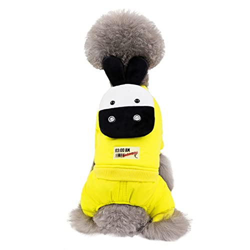 Weihnachten Hundepullover Mantel Hundekleidung Winter Dicke Vierbeiner Kleidung Bichon Pomeranian Kleiner Hund Haustier niedliche Winterkleidung Plus Samtmantel, Kleiner Zebramantel-gelb, XXL- von BGFA