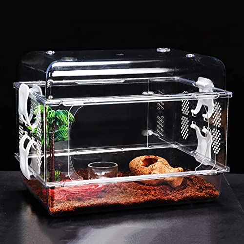 Acryl-Zuchttank für Reptilien, Insekten, Spinnen, transparente Reptilienbox, Acryl-Reptilien-Zuchttanks, Terrarium für Eidechsen, Spinnen, Schlangen, Frösche (D) von BGFYUSF