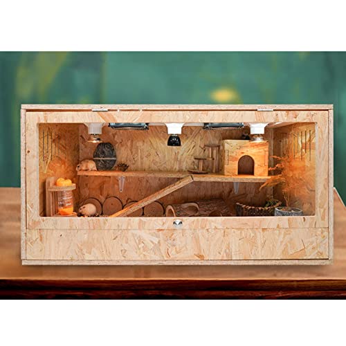 Hamsterkäfig aus Holz, transparenter und sichtbarer Hamsterkäfig, geeignet für kleine Hamster, Zwerghamster, Degusmäuse oder ähnliches (einfarbig, 60 x 40 x 40 cm) von BGFYUSF