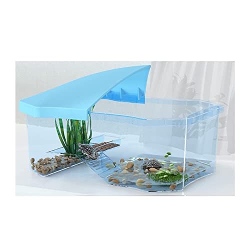 Schildkrötenbecken, Schildkrötenbecken, Villa, kleine brasilianische Schildkröte, ökologisches Terrarium, spezielles Schildkrötenbecken, Haushaltsraumschiff, Aquarium, Reptilienbecken (blau) von BGFYUSF