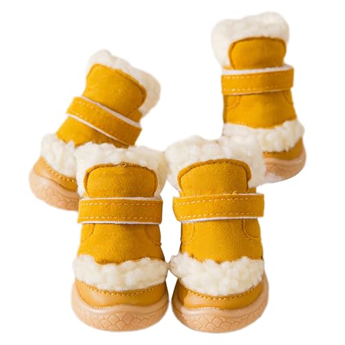 BHFYOB 4 Stück winddichte Haustier-Hundeschuhe, lässige Wanderschuhe, langlebige Schuhe für kleine Hunde, Outdoor-Hunde, schützen Booties von BHFYOB