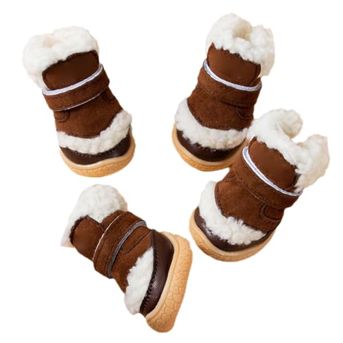 BHFYOB 4 Stück winddichte Haustier-Hundeschuhe, lässige Wanderschuhe, langlebige Schuhe für kleine Hunde, Outdoor-Hunde, schützen Booties von BHFYOB