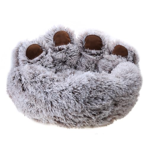 BHFYOB BearPawShape Hundebett, rutschfest, Plüschbett, kleines Kätzchen, weiches Schlafsofa, Kissen, Bettwäsche für Welpen, Haustierbedarf von BHFYOB