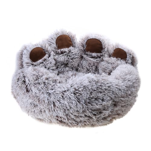 BHFYOB BearPawShape Hundebett, rutschfest, Plüschbett, kleines Kätzchen, weiches Schlafsofa, Kissen, Bettwäsche für Welpen, Haustierbedarf von BHFYOB