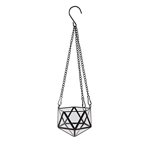 BHFYOB Hängendes Glas-Terrarium, geometrische Diamantform, Pflanzgefäß, Pflanzgefäß von BHFYOB