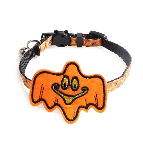 BHFYOB Halloween-Halsband für Katzen, Hunde mit Glöckchen, Festival, Party, Haustierkostüm, Zubehör, Breakaway, Katzenhalsband mit Glöckchen von BHFYOB