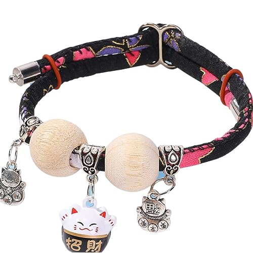 BHFYOB Halsband für Hunde und Katzen, mit Glücksanhänger, chinesisches Halsband, langlebig, weich und bequem, verstellbares Halsband von BHFYOB