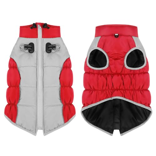 BHFYOB Haustier-Winter-Overall für Hunde, 2 Beine, Welpen, winddicht, mit Leinenhaken, warmer Mantel, dickes Futter, für kleine Hunde von BHFYOB