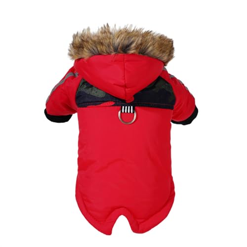 BHFYOB Haustier-Wintermantel für Hunde, 2 Beine, winddicht, Welpen-Kleidung mit Leinenhaken, warmes, dickes Futter, Jumpsuit, Chihuahuas von BHFYOB